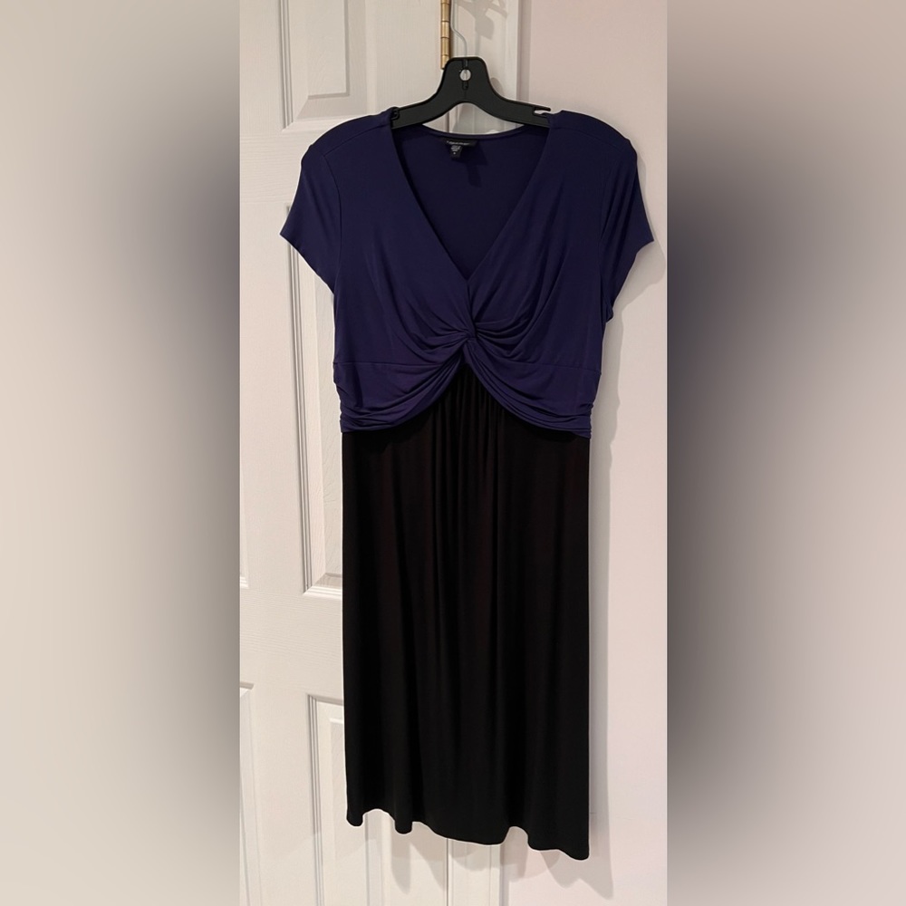 A Pea in The Pod Maternity Dress size Small. Color Blue and Black.